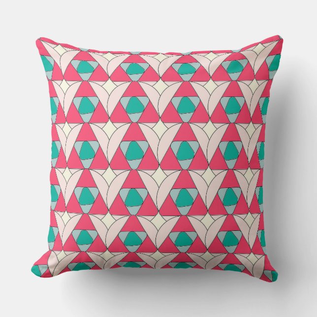 Geometric Triangle Pattern Throw Pillow (Front)