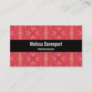 Geometric Triangles and Diamonds In Red And Pink Business Card