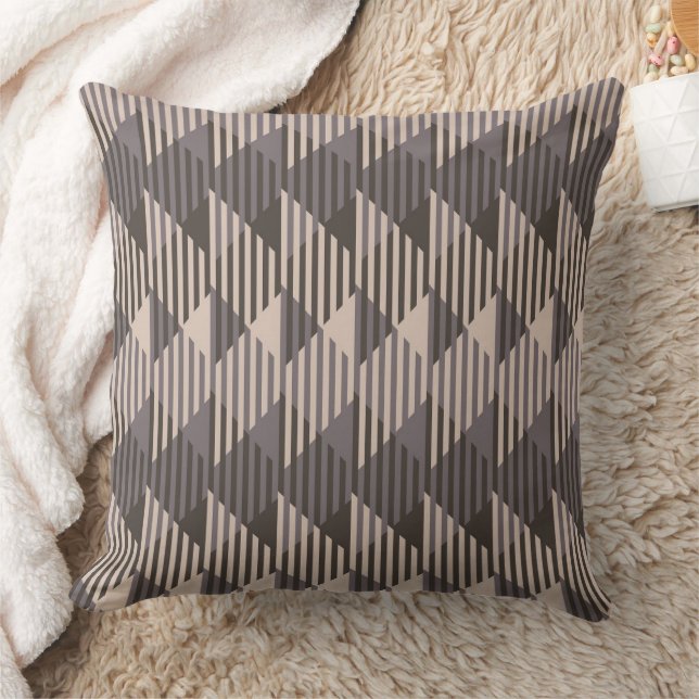 Geometric Triangles and stripes Throw Pillow (Blanket)