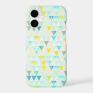 Geometric Triangles Aqua Blue White Yellow Pattern