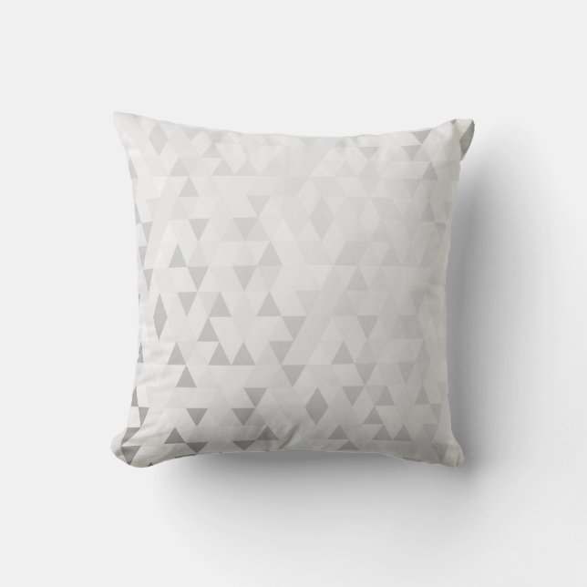 Geometric Triangles Charcoal Grey Silver Throw Pillow (Front)