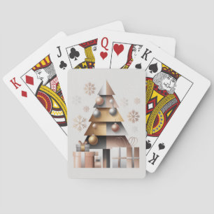 Geometric Triangles Christmas Tree Playing Cards