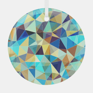 Geometric Triangles: Colourful Abstract Pattern Glass Ornament
