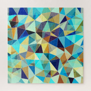 Geometric Triangles: Colourful Abstract Pattern Jigsaw Puzzle