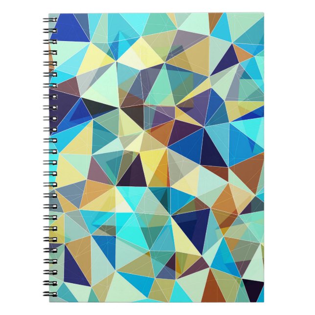 Geometric Triangles: Colourful Abstract Pattern Notebook (Front)