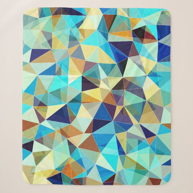 Geometric Triangles: Colourful Abstract Pattern Sherpa Blanket (Front)