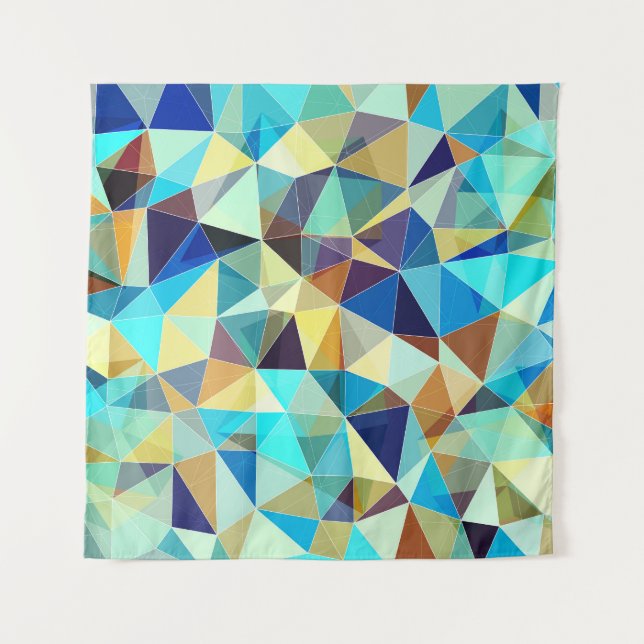 Geometric Triangles: Colourful Abstract Pattern Tapestry (Front)