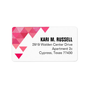 Geometric Triangles Mailing fuschia hot pink Label