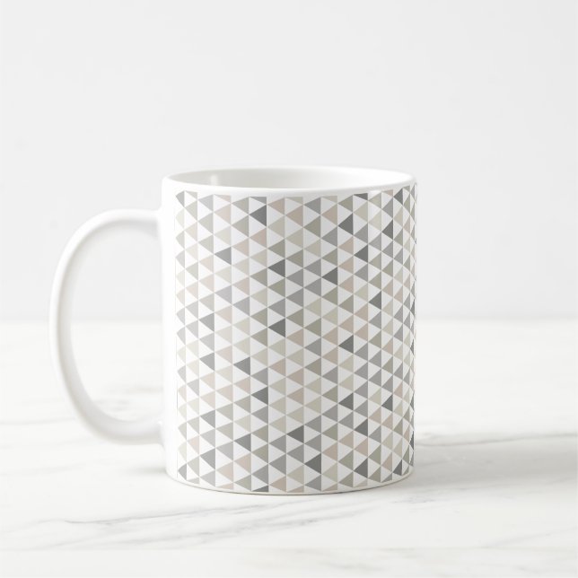 Geometric Triangles Modern Grey Neutrals Mug (Left)
