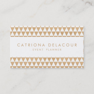 Geometric Triangles on Wood Pattern Business Card