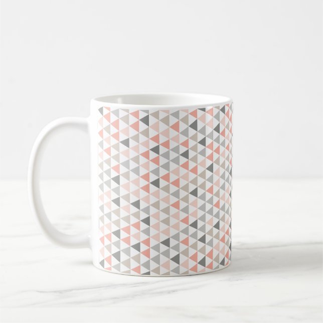 Geometric Triangles Peach Modern Neutrals Mug (Left)