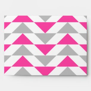 Geometric Triangles Pink Grey White Pattern Envelopes