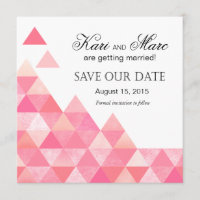Geometric Triangles Save the Date | pink mauve