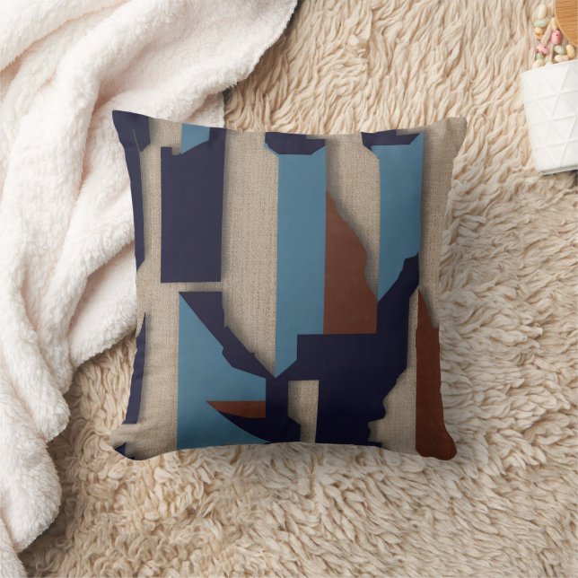 Geometric Tribal (3D) Luxury Throw Pillow (Blanket)
