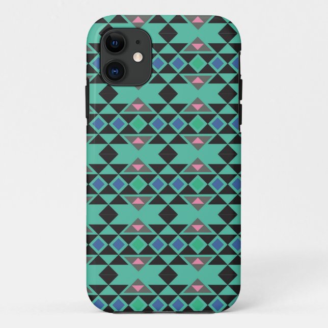 Geometric tribal aztec andes hipster teal pattern Case-Mate iPhone case (Back)