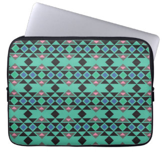 Geometric tribal aztec andes hipster teal pattern laptop sleeve