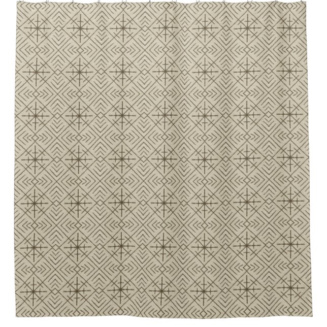 Geometric Tribal Diamond Pattern, Brown on Beige (Front)