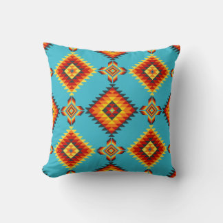 Geometric Tribal Pattern Throw Pillow