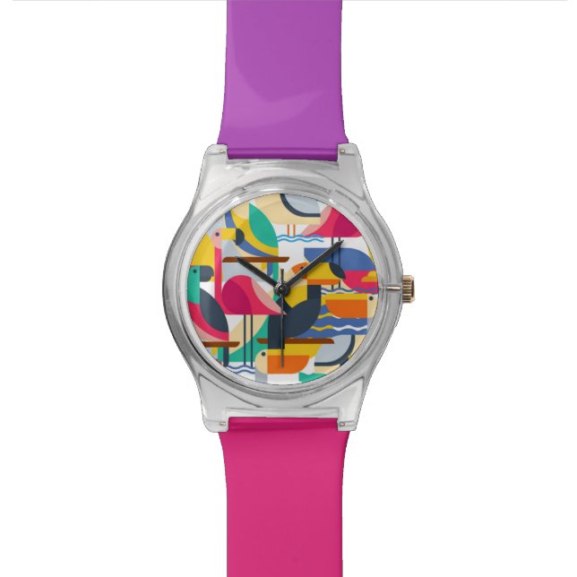 Geometric Tropical Birds Watch (Close Up)