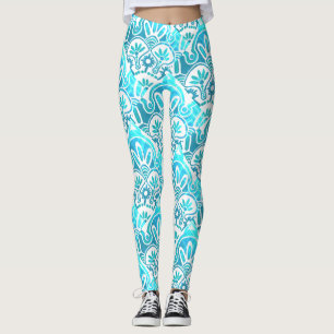 Geometric turquoise and teal Leggings