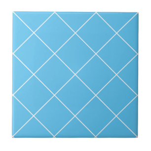 Geometric Turquoise Blue Modern Simple Grid Tile