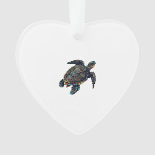 Geometric Turtle Colourful Abstract Rainbow Ornament