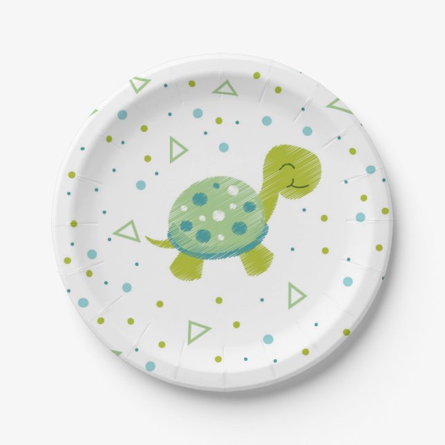 Geometric Turtle Party Plate (Front)