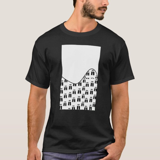 GEOMETRIC TWO TONE Christmas PATTERN White and Bla T-Shirt (Front)