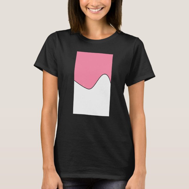 Geometric Two Tone Wave Pattern Baker Miller Pink  T-Shirt (Front)