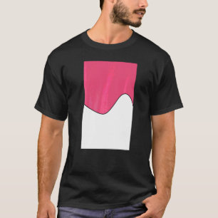 Geometric Two Tone Wave Pattern Dark Pink And Whit T-Shirt