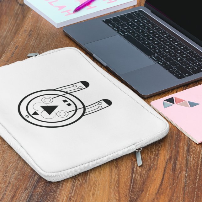 Geometric Usagi Rabbit Zodiac Laptop Sleeve (Carry your zodiac energy in style with this sleek Usagi Rabbit laptop sleeve.)