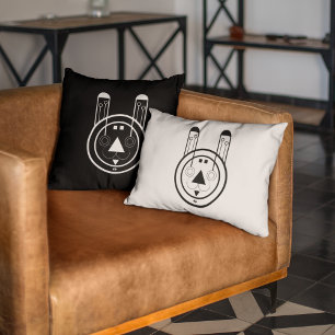 Geometric Usagi Rabbit Zodiac Throw Pillow