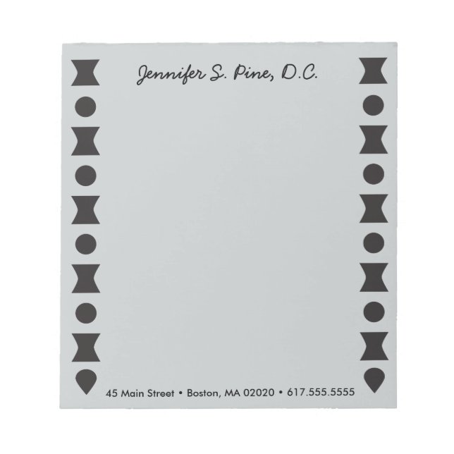 Geometric Vertebrae Personalized Notepad (Front)