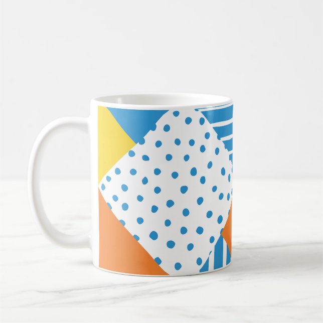 Geometric Vintage Abstract Background Design Coffee Mug (Left)