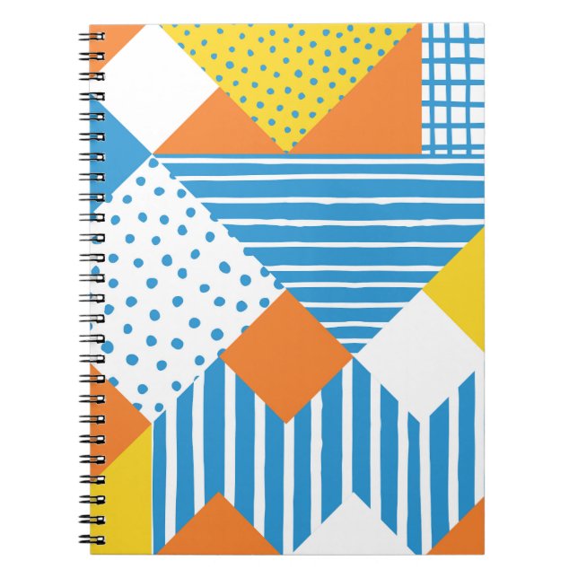 Geometric Vintage Abstract Background Design Notebook (Front)