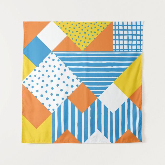 Geometric Vintage Abstract Background Design Tapestry (Front)
