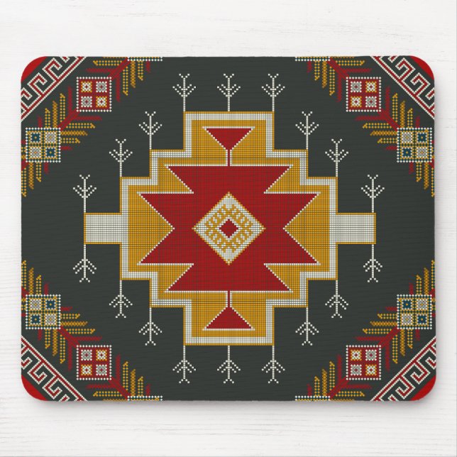 Geometric vintage classic colourful-fashion cute mouse pad (Front)