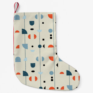 Geometric vintage: mid-century seamless pattern. small christmas stocking