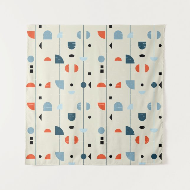 Geometric vintage: mid-century seamless pattern. tapestry (Front)