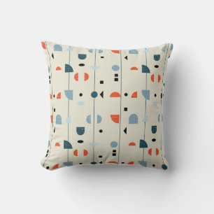 Geometric vintage: mid-century seamless pattern. throw pillow