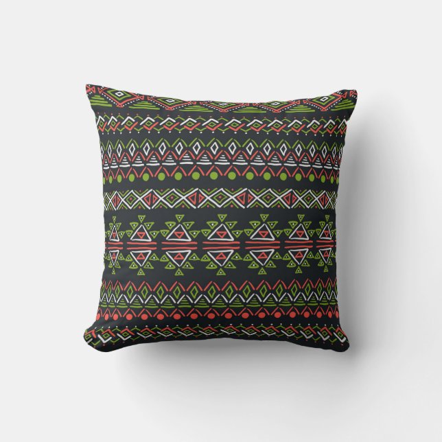 Geometric vintage: seamless patterns set. throw pillow (Front)