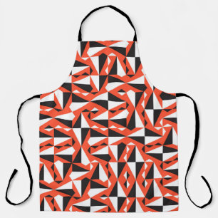 Geometric vintage seamless textile pattern in red, apron