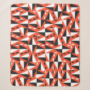 Geometric vintage seamless textile pattern in red, sherpa blanket