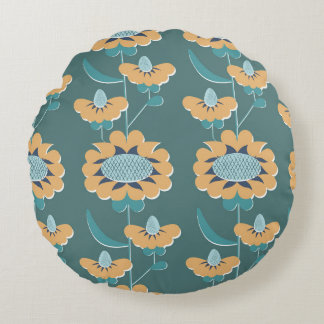 Geometric Vintage: Textile Nautical Motif Round Pillow