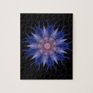Geometric violet star black sky jigsaw puzzle