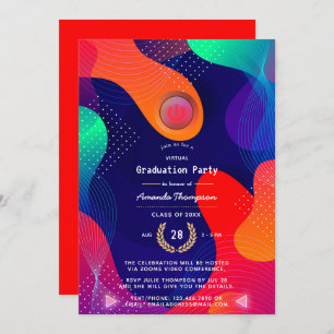 Geometric Virtual Graduation Party Invitation