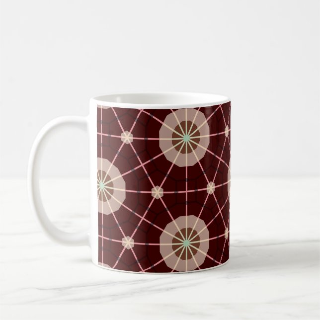 Geometric Warm Earth Tones Coffee Mug (Left)