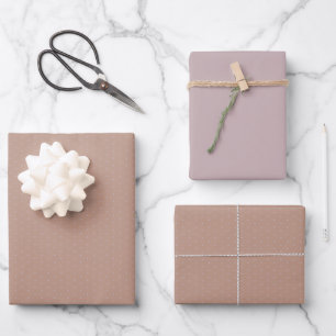 Geometric Warm Neutrals Brown Polka Dots Scrapbook Wrapping Paper Sheet