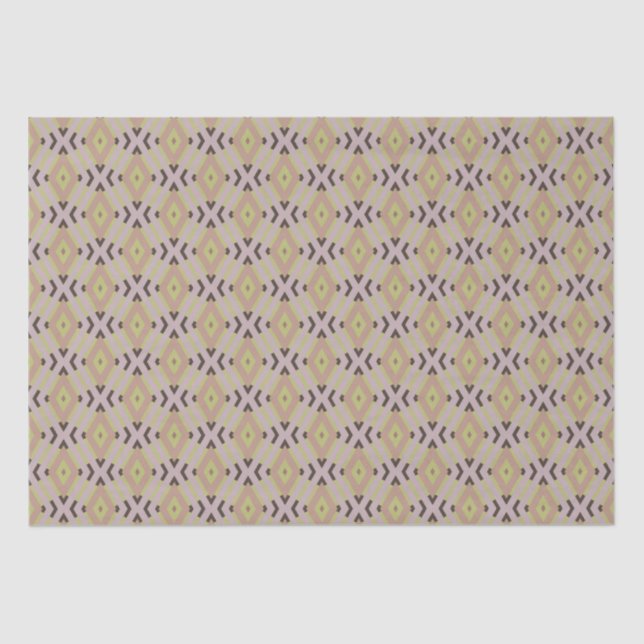Geometric Warm Neutrals Diamonds Craft Tissue Paper (Front)