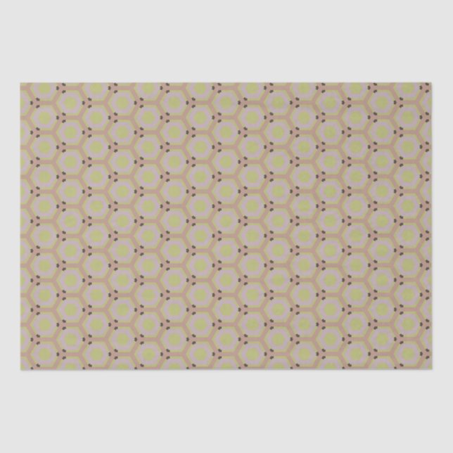Geometric Warm Neutrals Honeycomb Craft Tissue Paper (Front)